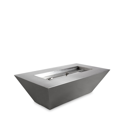 The Outdoor Plus 72 Rectangular Linear Maya Fire Bowl, Stainless Steel, Low Voltage Electronic Ignition, Natural Gas OPT-7220MSSFOE12V-NG